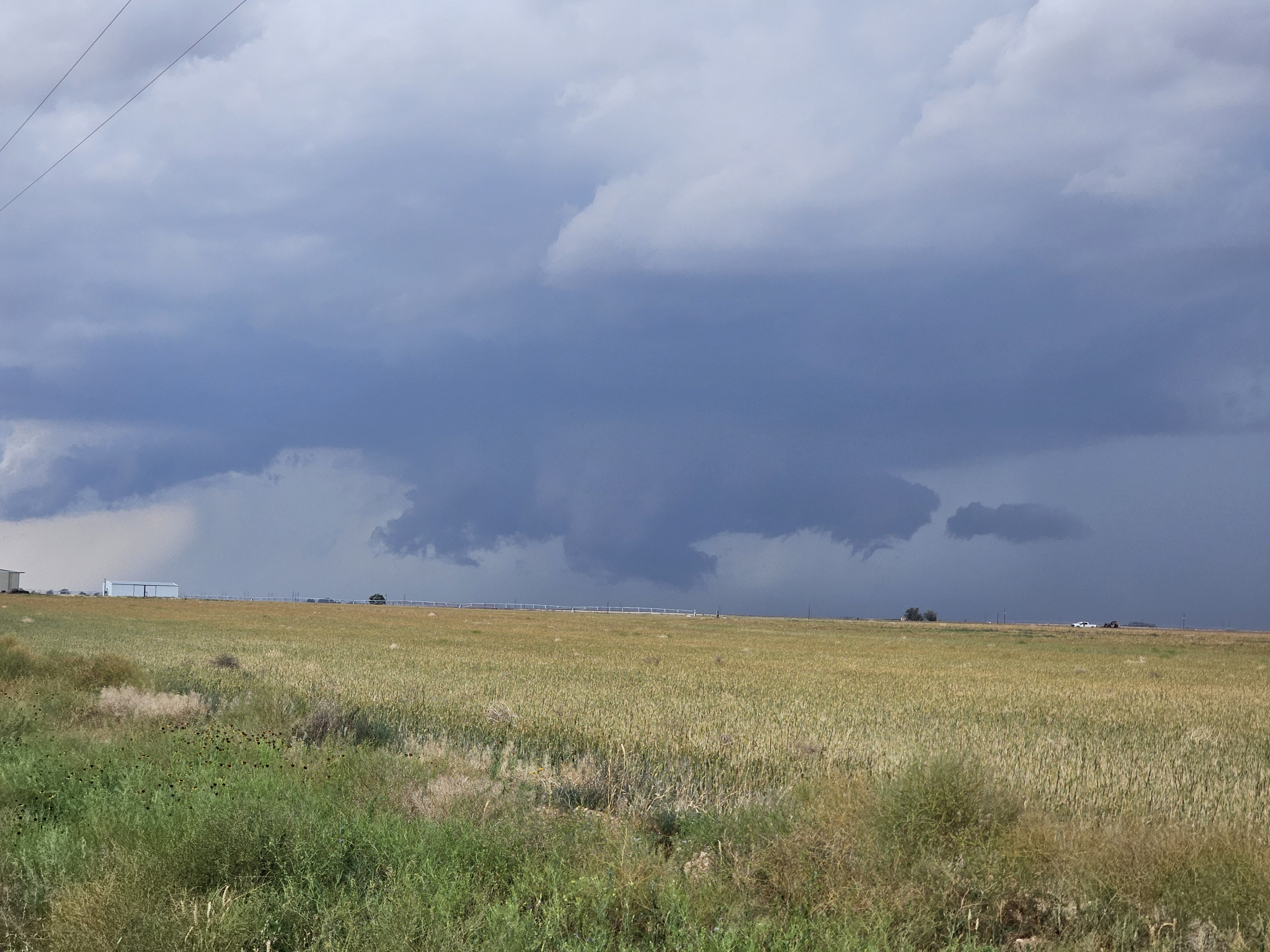 Developing wall cloud North East of Brownfield, TX